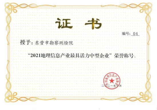4、2021 年地理信息产业最具活力中型企业（国奖）.png